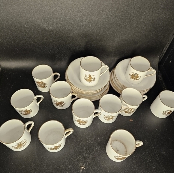 Unique vintage zodiac espresso cups and saucer set. Complete set of 12. - Picture 10 of 13